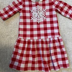 Gymboree Red and White Checkered Dress with Snowflake